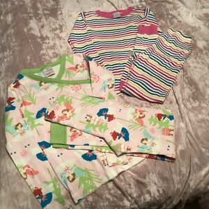 Hanna Andersson Striped and Fairy Print Kids Pajama Set sz 140 or US 10 2 pr